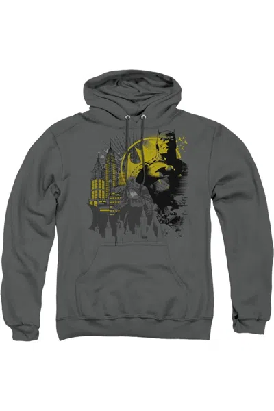 Gildan Batman The Dark City Adult Pull Over Hoodie / Hooded Sweatshirt In Pink