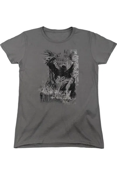 Gildan Batman The Knight Life Short Sleeve Womens Tee / T-shirt In Pink