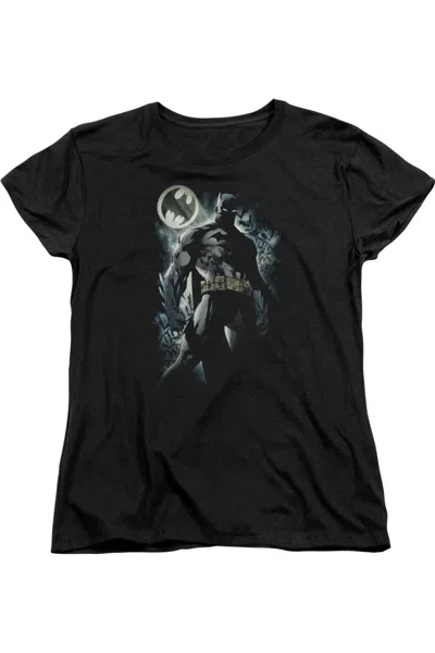 Gildan Batman The Knight Short Sleeve Womens Tee / T-shirt In Black
