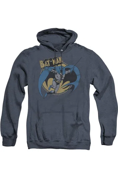 Gildan Batman Through The Night Adult Heather Hoodie / Hooded Sweatshirt In Blue
