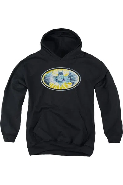 Gildan Kids' Batman Tie Dye 3 Youth Pull Over Hoodie / Hooded Sweatshirt In Black