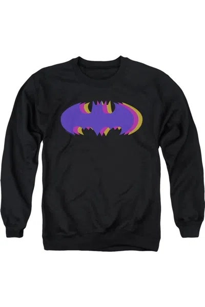 Gildan Batman Tri Colored Symbol Adult Crewneck Sweatshirt In Black