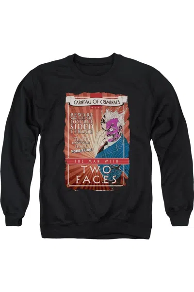 Gildan Batman Two Faces Adult Crewneck Sweatshirt In Black