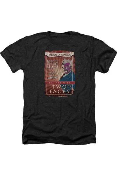 Gildan Batman Two Faces Adult Heather Tee / T-shirt In Black