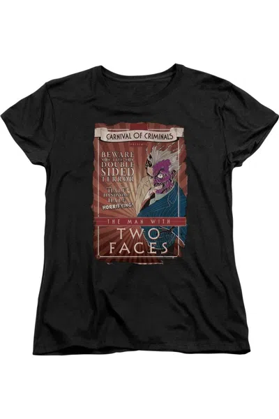 Gildan Batman Two Faces Short Sleeve Womens Tee / T-shirt In Black