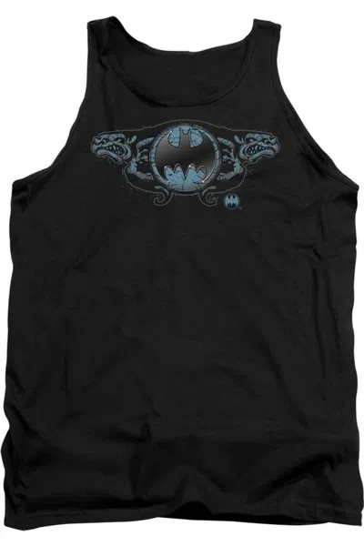 Gildan Batman Two Gargoyles Logo Adult Tank Top In Black