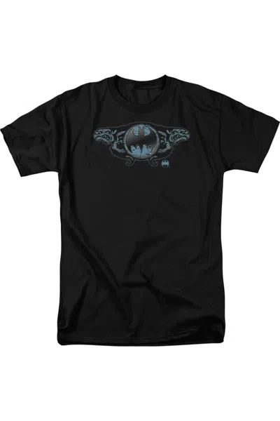 Gildan Batman Two Gargoyles Logo Short Sleeve Adult Tee / T-shirt In Black