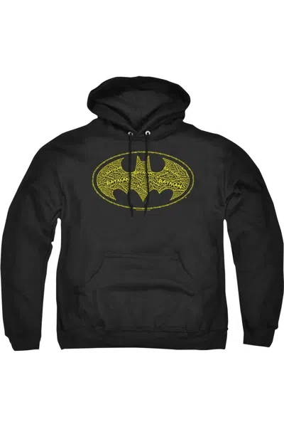 Gildan Batman Type Logo Adult Pull Over Hoodie / Hooded Sweatshirt In Black