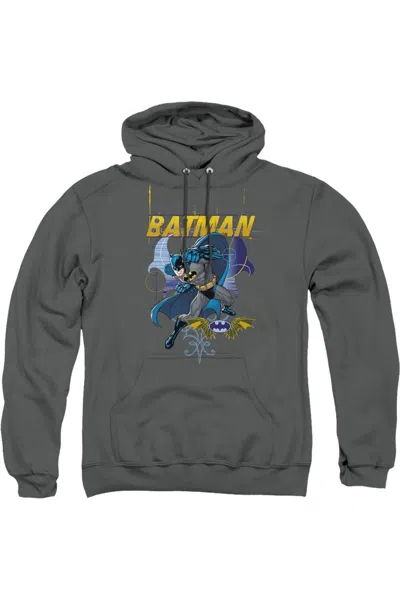 Gildan Batman Urban Gothic Adult Pull Over Hoodie / Hooded Sweatshirt In Pink