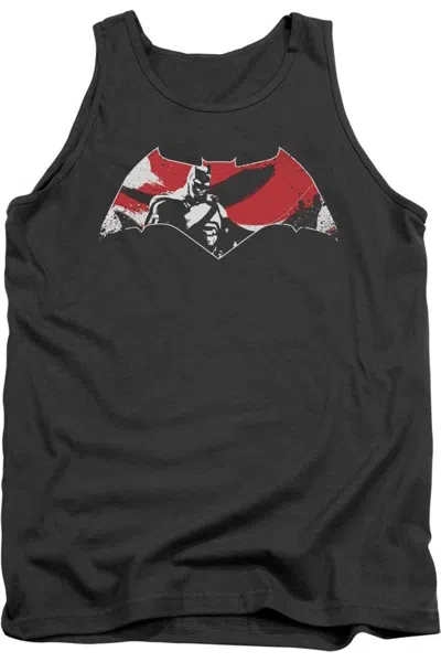 Gildan Batman V Superman Armor Splatter Logo Adult Tank Top In Pink