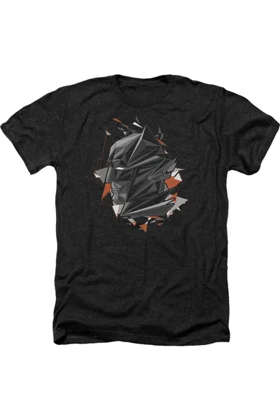 Gildan Batman V Superman Bat Head Tech Adult Heather Tee / T-shirt In Black