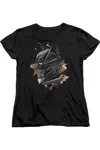 Gildan Batman V Superman Bat Head Tech Short Sleeve Womens Tee / T-shirt In Black