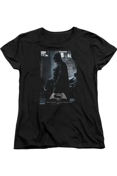 Gildan Batman V Superman Bat Poster Short Sleeve Womens Tee / T-shirt In Black