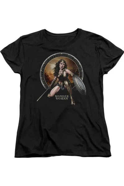 Gildan Batman V Superman Batlle Zone Short Sleeve Womens Tee / T-shirt In Black