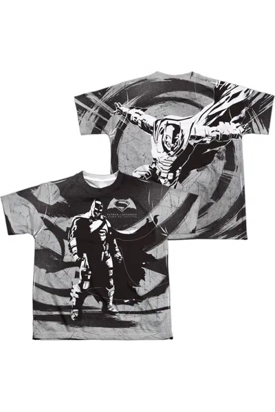 Gildan Kids' Batman V Superman Batman Contrast (front/back Print) Short Sleeve Youth Poly Crew Tee / T-shirt In Multi