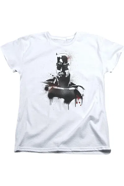 Gildan Batman V Superman Batman Spray Short Sleeve Womens Tee / T-shirt In White