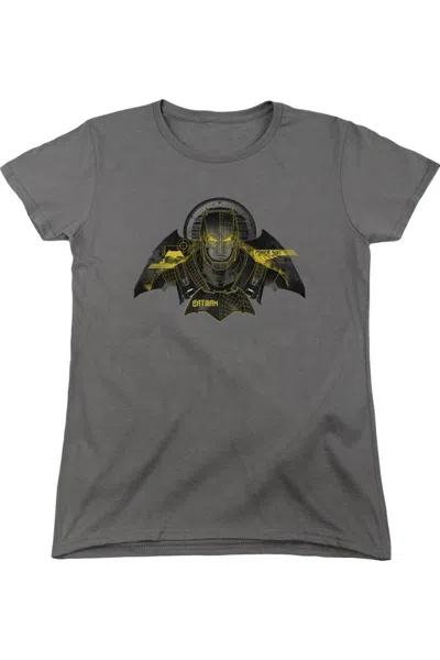 Gildan Batman V Superman Batman Tech Short Sleeve Womens Tee / T-shirt In Gray