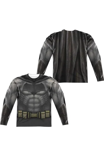 Gildan Batman V Superman Batman Uniform (front/back Print) Long Sleeve Adult Poly Crew Tee / T-shirt In White