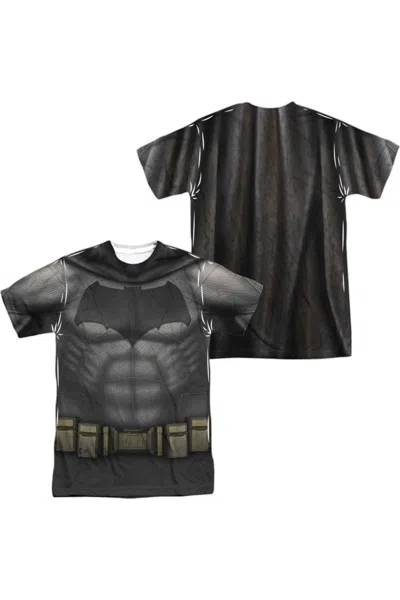 Gildan Batman V Superman Batman Uniform (front/back Print) Short Sleeve Adult Poly Crew Tee / T-shirt In Gray