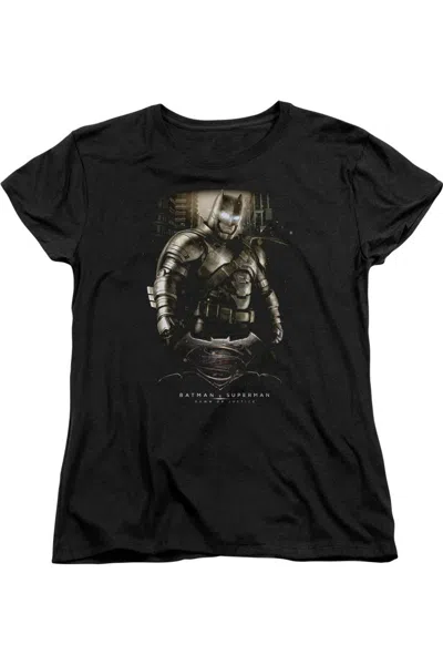 Gildan Batman V Superman Bats Ground Zero Short Sleeve Womens Tee / T-shirt In Black