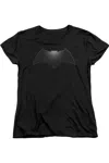 Gildan Batman V Superman Beveled Bat Logo Short Sleeve Womens Tee / T-shirt In Black