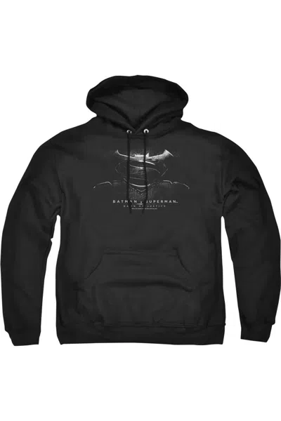 Gildan Batman V Superman Bw Logo Adult Pull Over Hoodie / Hooded Sweatshirt In Black