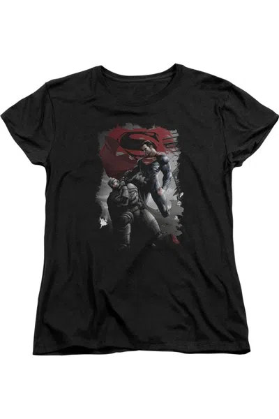 Gildan Batman V Superman Choke Short Sleeve Womens Tee / T-shirt In Black