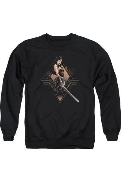 Gildan Batman V Superman City Girl Adult Crewneck Sweatshirt In Black
