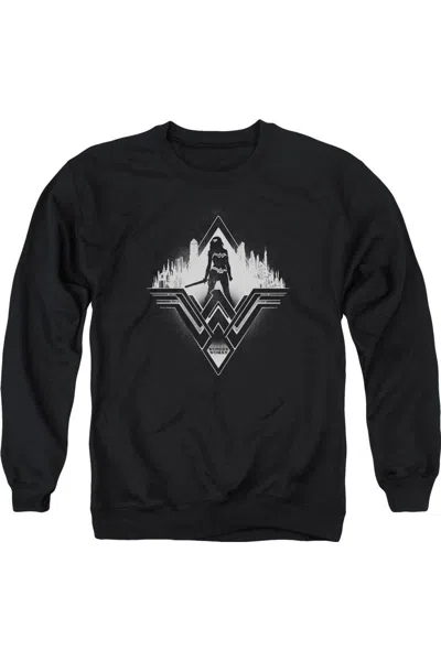 Gildan Batman V Superman City Warrior Adult Crewneck Sweatshirt In Black
