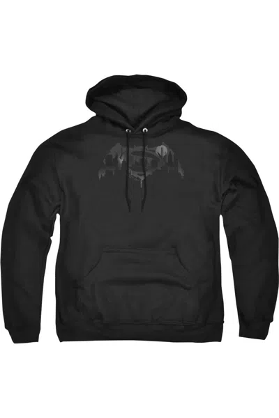 Gildan Batman V Superman Cityscape Logo Adult Pull Over Hoodie / Hooded Sweatshirt In Black