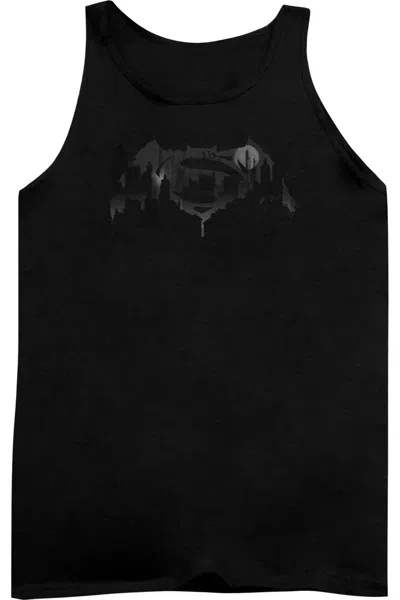 Gildan Batman V Superman Cityscape Logo Adult Tank Top In Black