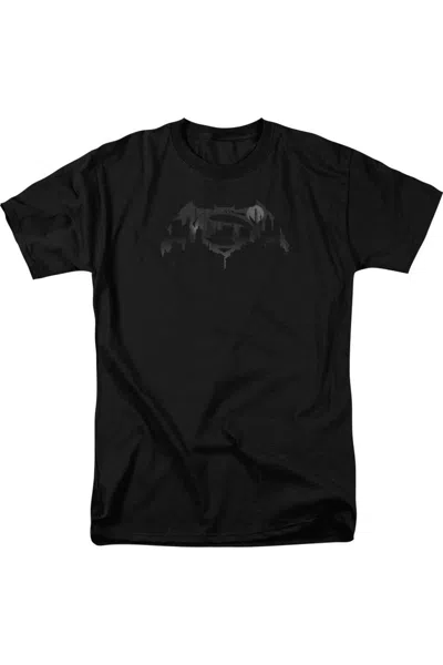 Gildan Batman V Superman Cityscape Logo Short Sleeve Adult Tee / T-shirt In Black