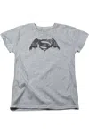 Gildan Batman V Superman Cityscape Logo Short Sleeve Womens Tee / T-shirt In Multi