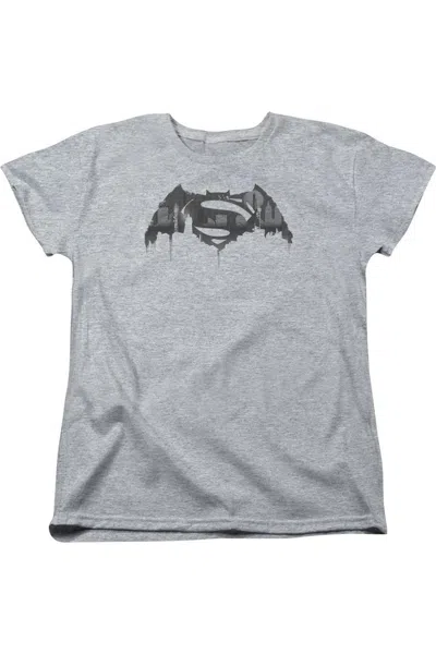 Gildan Batman V Superman Cityscape Logo Short Sleeve Womens Tee / T-shirt In Multi