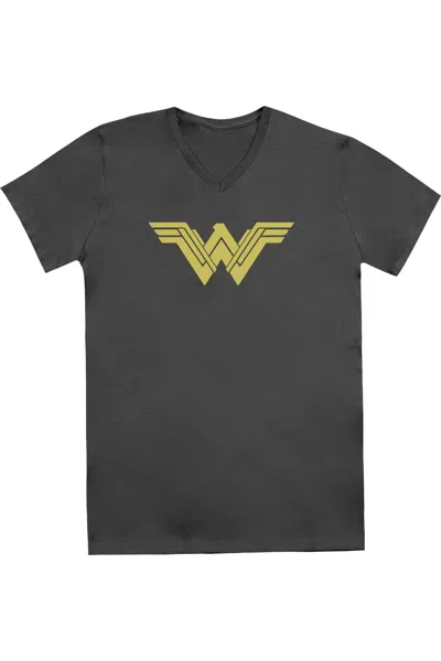 Gildan Batman V Superman Clean Line Logo Short Sleeve Adult V Neck Premium Cotton Tee / T-shirt In Pink