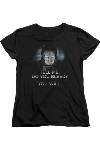 Gildan Batman V Superman Do You Bleed Short Sleeve Womens Tee / T-shirt In Black