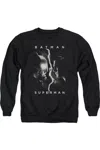 Gildan Batman V Superman Face To Face Adult Crewneck Sweatshirt In Black