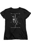 Gildan Batman V Superman Face To Face Short Sleeve Womens Tee / T-shirt In Black