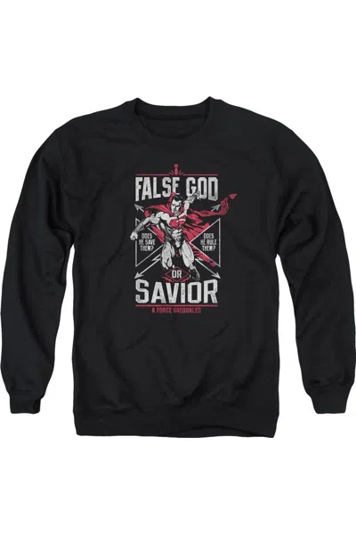 Gildan Batman V Superman False God Or Savior Adult Crewneck Sweatshirt In Black