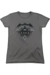 Gildan Batman V Superman Fear Short Sleeve Womens Tee / T-shirt In Pink