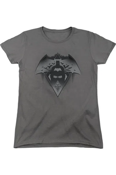 Gildan Batman V Superman Fear Short Sleeve Womens Tee / T-shirt In Gray