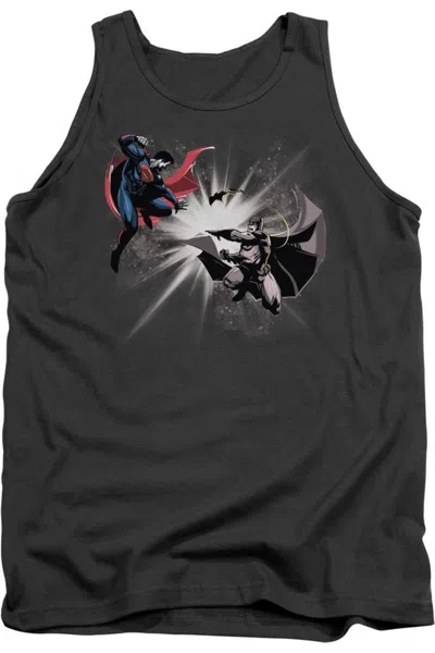 Gildan Batman V Superman Fight Burst Adult Tank Top In Pink