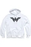Gildan Batman V Superman Folded And Distressed Adult Pull Over Hoodie / Hooded Sweatshirt In White