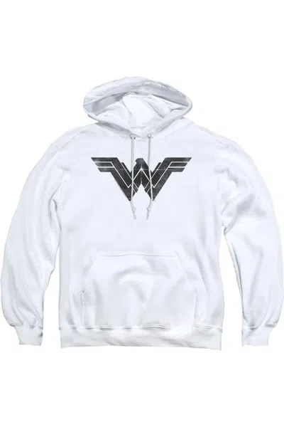 Gildan Batman V Superman Folded And Distressed Adult Pull Over Hoodie / Hooded Sweatshirt In White