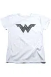 Gildan Batman V Superman Folded And Distressed Short Sleeve Womens Tee / T-shirt In White