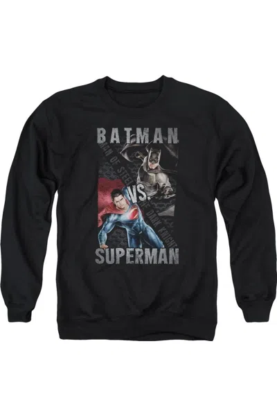Gildan Batman V Superman Hero Split Adult Crewneck Sweatshirt In Black