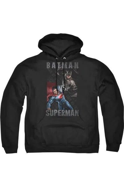 Gildan Batman V Superman Hero Split Adult Pull Over Hoodie / Hooded Sweatshirt In Black
