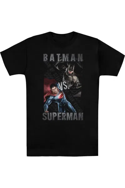 Gildan Batman V Superman Hero Split Short Sleeve Adult Tee / T-shirt In Black