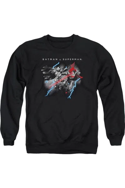 Gildan Batman V Superman Lightning Fight Adult Crewneck Sweatshirt In Black