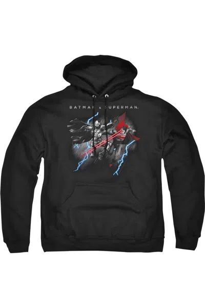 Gildan Batman V Superman Lightning Fight Adult Pull Over Hoodie / Hooded Sweatshirt In Black